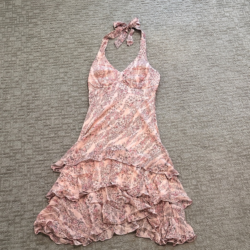 Signature by Sangria Pink Floral High Low Dress